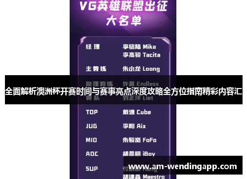 全面解析澳洲杯开赛时间与赛事亮点深度攻略全方位指南精彩内容汇 全面解析澳洲杯开赛时间与赛事亮点深度攻略全方位指南精彩内容汇