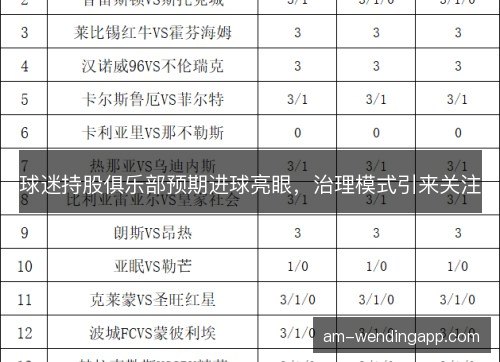 球迷持股俱乐部预期进球亮眼，治理模式引来关注